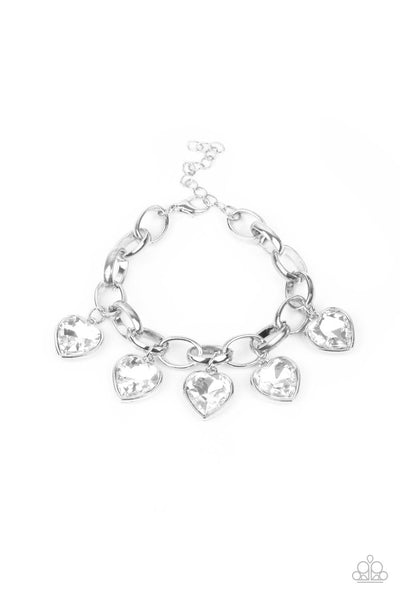 Candy Heart Charmer - White Paparazzi Bracelet