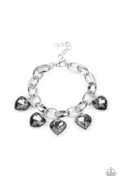 Candy Heart Charmer - Silver Paparazzi Charm Bracelet