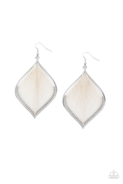 String Theory - White Paparazzi Earrings