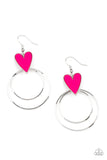 Happily Ever Hearts - Pink Paparazzi Earrings