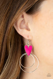 Happily Ever Hearts - Pink Paparazzi Earrings