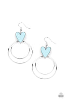 Happily Ever Hearts - Blue Paparazzi Earrings