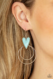 Happily Ever Hearts - Blue Paparazzi Earrings