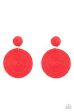 Circulate The Room - Red Paparazzi Earrings