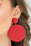 Circulate The Room - Red Paparazzi Earrings