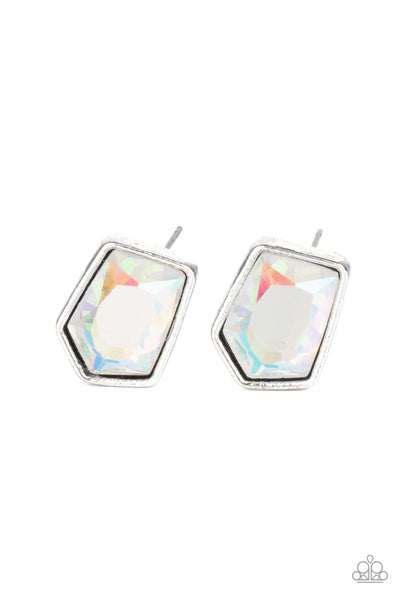 Indulge Me - Multi Iridescent Post Paparazzi Earrings