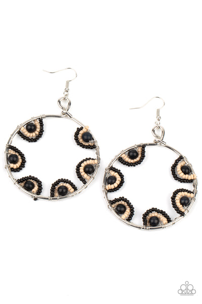 Off The Rim - Black Paparazzi Earrings