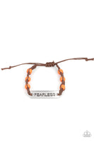 Conversation Piece - Orange Fearless Paparazzi Bracelet