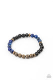 Petrified Powerhouse - Blue Unisex Paparazzi Bracelet