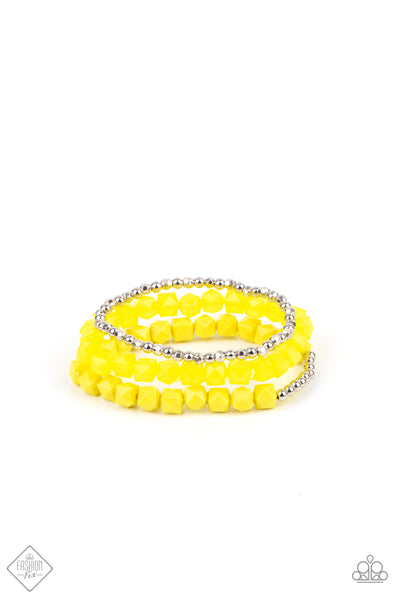 Vacay Vagabond - Yellow Paparazzi Bracelets