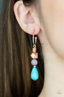 Boulevard Stroll - Copper Paparazzi Earrings