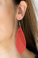 Surf Scene - Red Wood Paparazzi Earrings