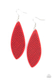 Surf Scene - Red Wood Paparazzi Earrings