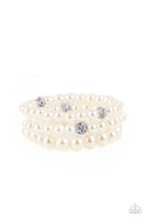 Here Comes The Heiress - White Paparazzi Pearl Bracelets