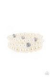 Here Comes The Heiress - White Paparazzi Pearl Bracelets