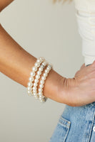 Here Comes The Heiress - White Paparazzi Pearl Bracelets