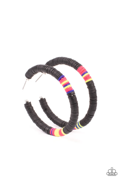 Contagious - Black and Multi Paparazzi Earrings