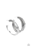 In Sync - Silver Paparazzi Hoop Earrings