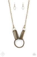 Lip Sync Links - Brass Paparazzi Necklace