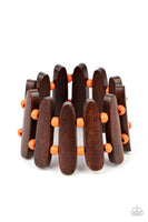 Coronado Cabana - Orange Paparazzi Wood Bracelet