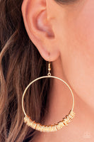 Retro Ringleader - Gold Paparazzi Earrings