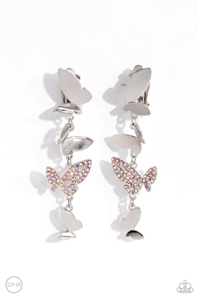 Flying Flashy - Pink Butterfly Earrings