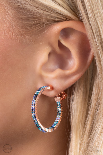 Outstanding Ombré - Copper Clip On Hoops