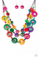 Catalina Coastin- Multi Colored Paparazzi Wood Necklace