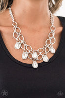 Show-Stopping Shimmer - White Paparazzi Blockbuster Necklace