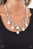 Show-Stopping Shimmer - White Paparazzi Blockbuster Necklace