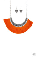 Might and MANE - Orange Fringe Paparazzi Necklace