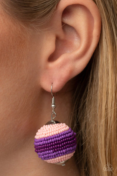 Paparazzi Accessories Zest Fest Purple Seed Bead Earrings