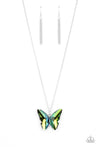 Social Butterfly Effect - Green Paparazzi Necklace