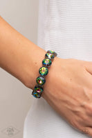 Paparazzi Accessories: Number One Knockout - Multi Oil Spill Gunmetal Bracelet