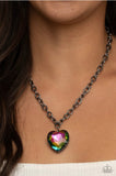 Flirtatiously Flashy - Multi- Oil Spill Paparazzi Necklace