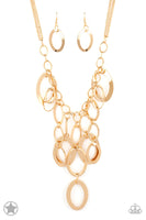 A Golden Spell- Paparazzi Gold Blockbuster Necklace