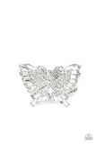 Paparazzi Accessories: Fearless Flutter - White Ring - Life of the Party