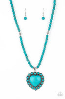 A heart of Stone~ Blue Life of the Party Paparazzi Necklace