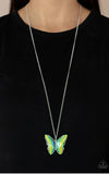 Social Butterfly Effect - Green Paparazzi Necklace