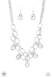 Show-Stopping Shimmer - White Paparazzi Blockbuster Necklace