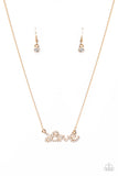 Head Over Heels In Love Gold Paparazzi Necklace