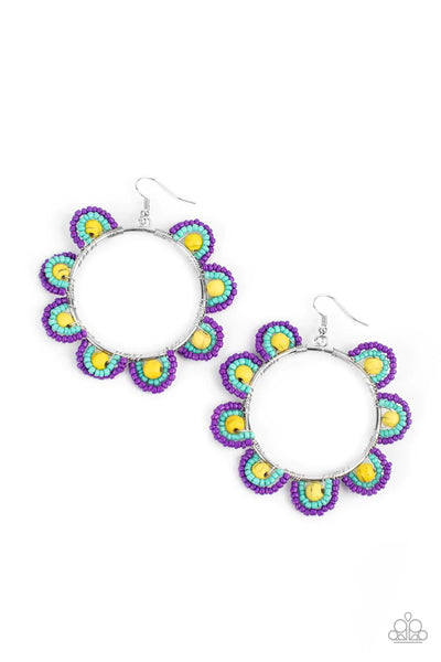 Paparazzi Accessories: Groovy Gardens - Yellow Seed Bead Earrings