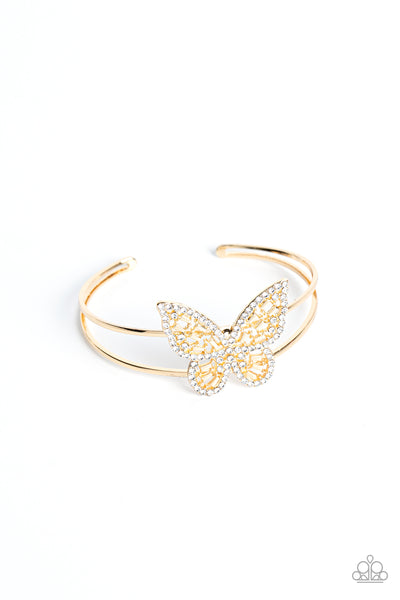 Paparazzi Bracelet- Butterfly Bella - Gold