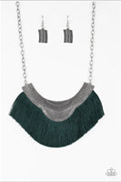 My PHARAOH Lady - Green Fringe Paparazzi Necklace