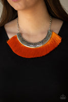 Might and MANE - Orange Fringe Paparazzi Necklace