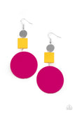 Modern Materials - Multi Pink and Yellow Paparazzi Earrings