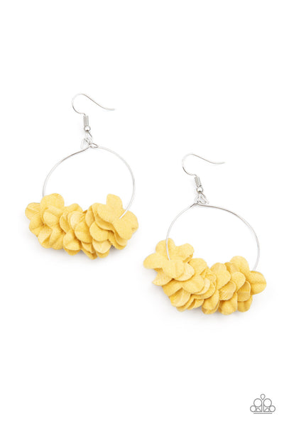 Flirty Florets- Yellow Flower Paparazzi Earrings