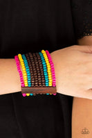 Jamaican Me Jam Multi Color Wood Bracelet