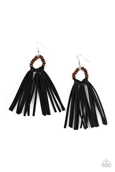 Easy To PerSUEDE - Black Earrings Paparazzi Accessories