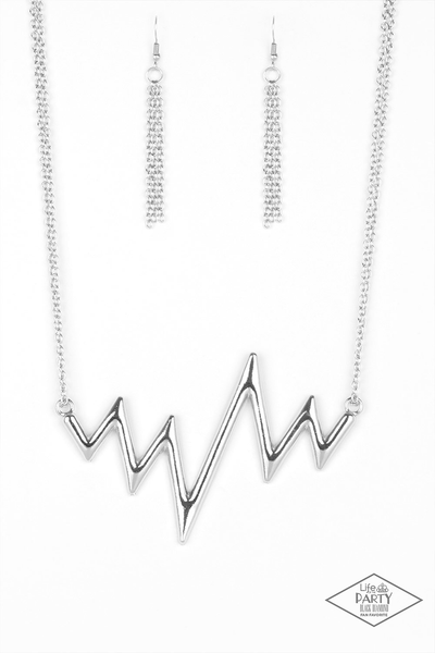 In A Heartbeat - Silver Paparazzi Necklace